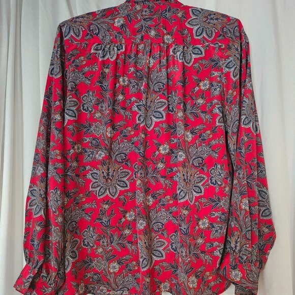 Paisley bow tie Blouse Alfred Dunner Size 14 - Picture 3 of 8